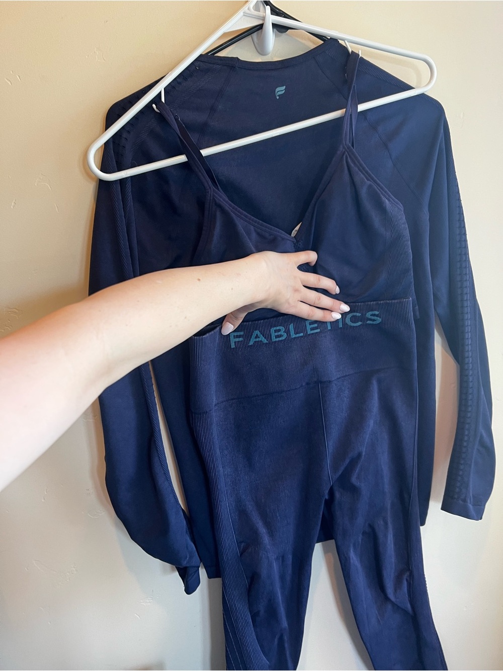 Fabletics Navy Activewear Bra Top, Top and Bottom Set